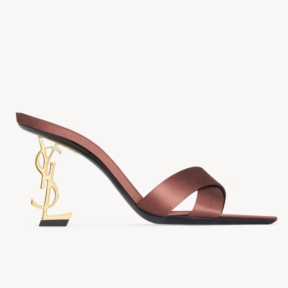 YSL Opyum Mules in Satin Crepe