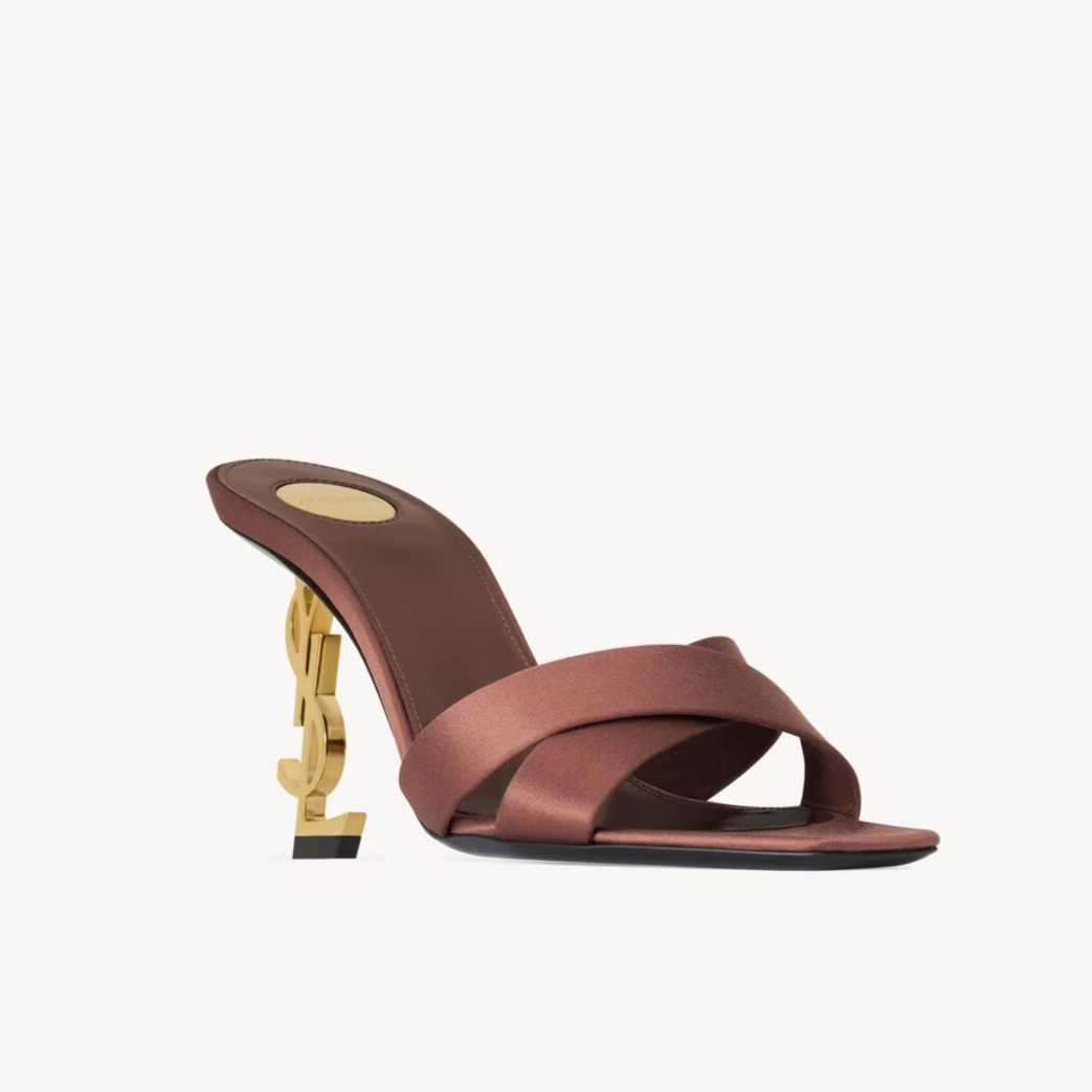 YSL Opyum Mules in Satin Crepe
