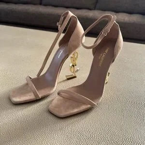 YSL SAINT LAURENT HEELS TAN