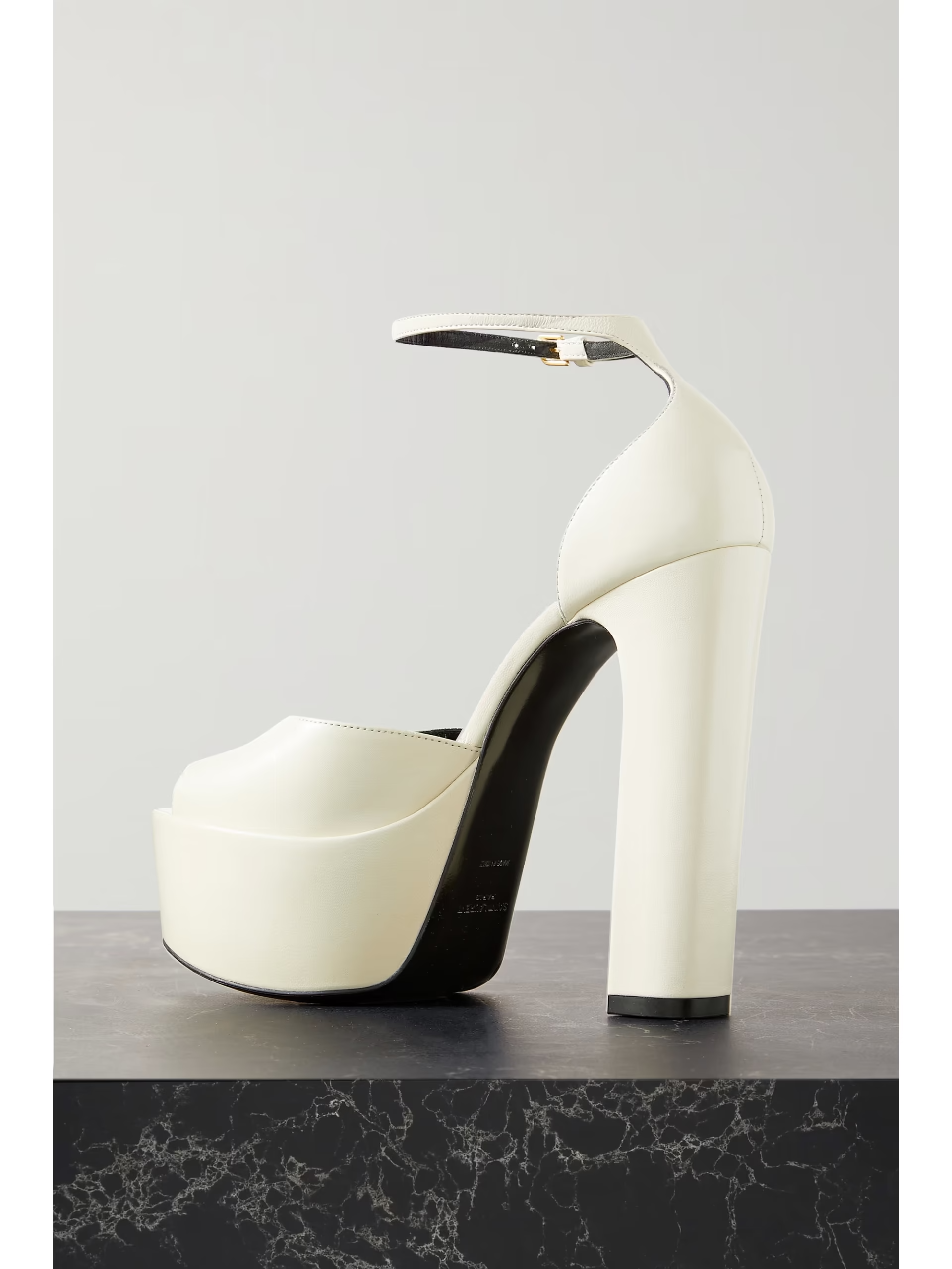 YSL Block Heels off-white
